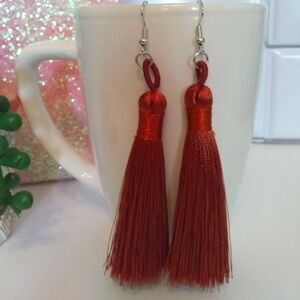Deep Copper Tassel Earrings